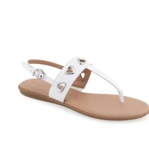 AEROSOLES White Sandals with Silver Details Size 7.5